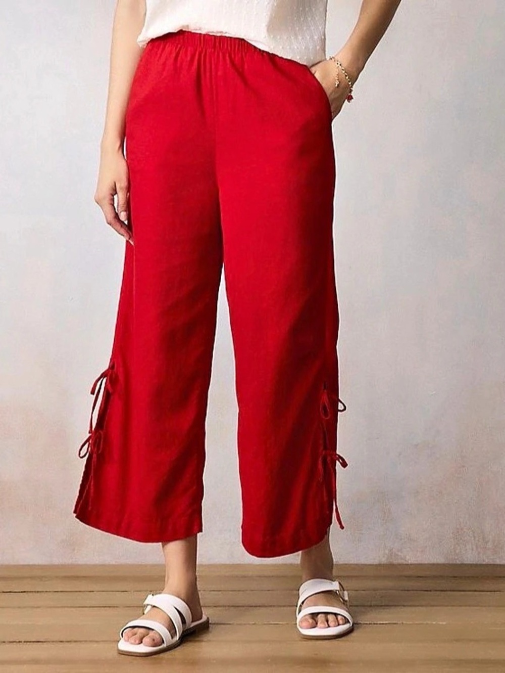 NEW…LC Lauren Conrad Side Tie Wide Leg Pull On Pants